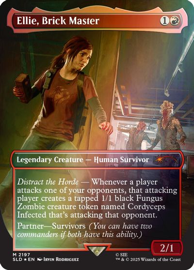 Ellie, Brick Master (Rainbow Foil) card art