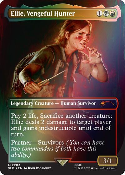 Ellie, Vengeful Hunter (Rainbow Foil) card art