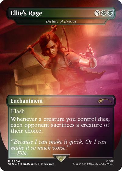 Ellie's Rage - Dictate of Erebos (Rainbow Foil) card art
