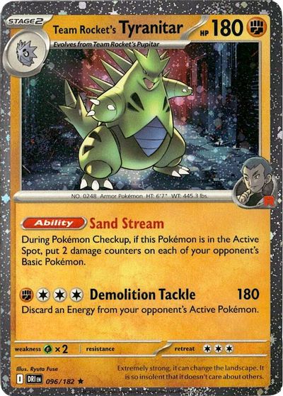 Team Rocket's Tyranitar - 096/182 (Cosmos Holo) card art