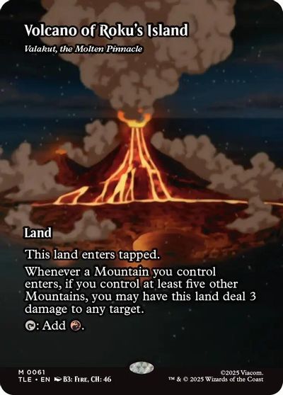 Volcano of Roku's Island - Valakut, the Molten Pinnacle (Borderless) card art