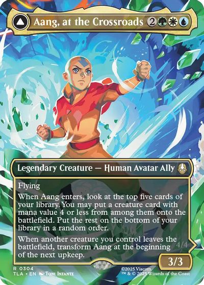 Aang, at the Crossroads (Borderless) card art