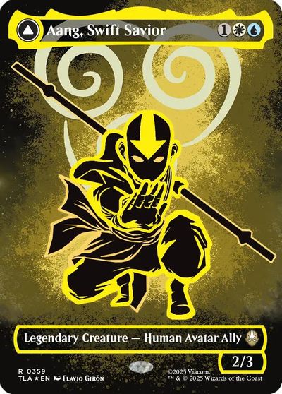 Aang, Swift Savior (Borderless) (Neon Ink Foil) card art