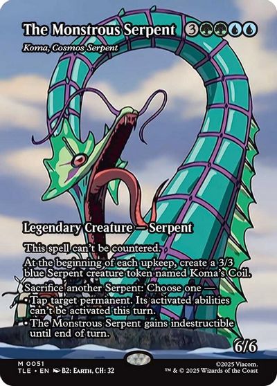 The Monstrous Serpent - Koma, Cosmos Serpent (Borderless) card art