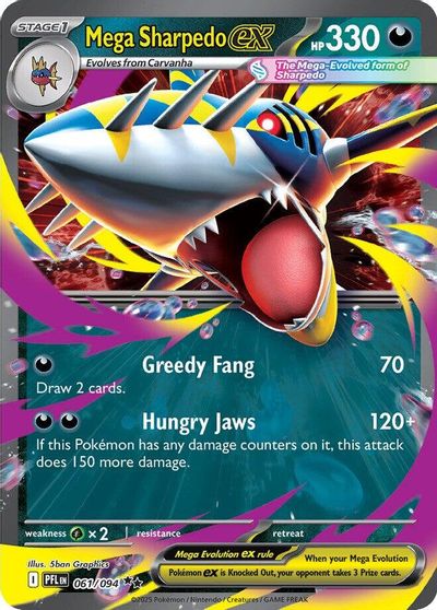 Mega Sharpedo ex - 061/094 card art