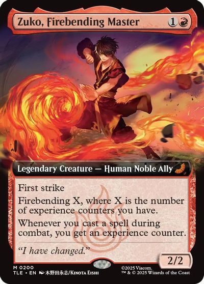 Zuko, Firebending Master (Extended Art) card art