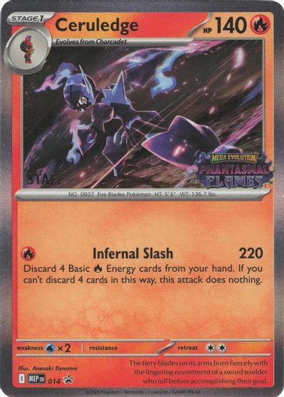 Ceruledge (Prerelease) [Staff] card art