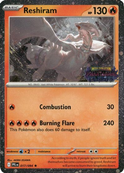 Reshiram (Phantasmal Flames Stamped) card art