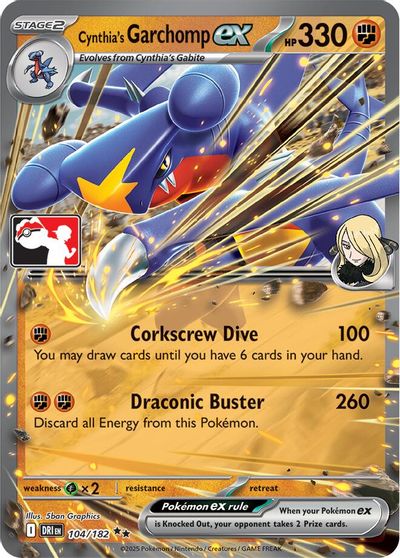 Cynthia's Garchomp ex - 104/182 card art