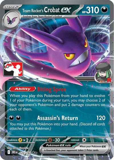 Team Rocket's Crobat ex - 122/182 card art