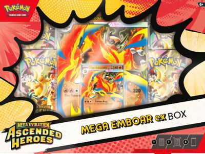 Ascended Heroes Mega Emboar ex Box card art