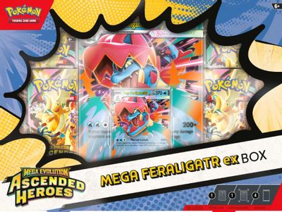 Ascended Heroes Mega Feraligatr ex Box card art