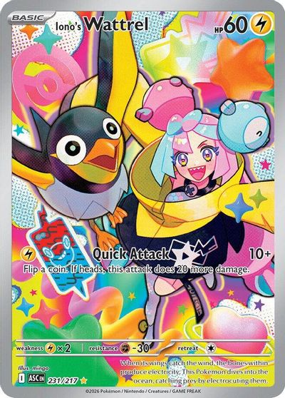 Iono's Wattrel - 231/217 card art