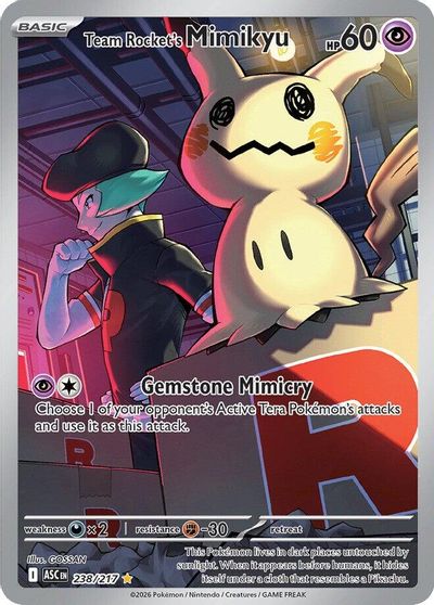 Team Rocket's Mimikyu - 238/217 card art