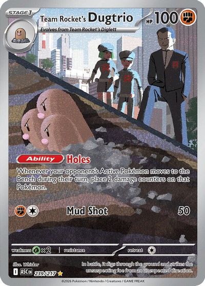 Team Rocket's Dugtrio - 239/217 card art