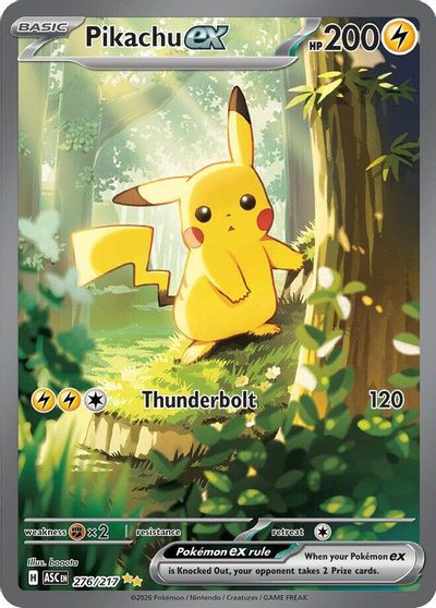 Pikachu ex - 276/217 card art
