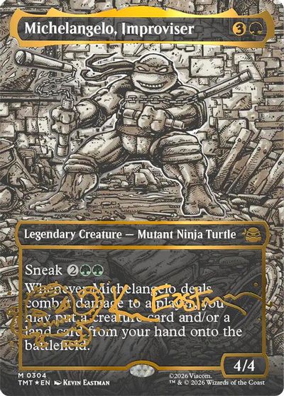 Michelangelo, Improviser (Borderless) (Gold-Stamped Signature) card art