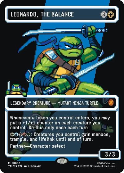 Leonardo, the Balance (0083) (Borderless) (Surge Foil) card art