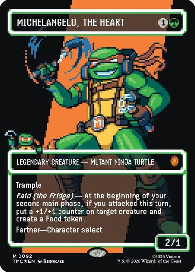 Michelangelo, the Heart (0092) (Borderless) (Surge Foil) card art