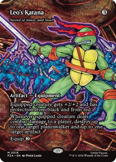 Leo's Katana - Sword of Sinew and Steel (Borderless) card art