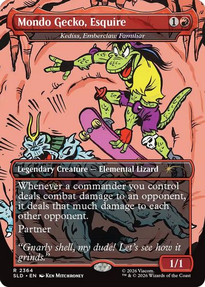 Mondo Gecko, Esquire - Kediss, Emberclaw Familiar card art