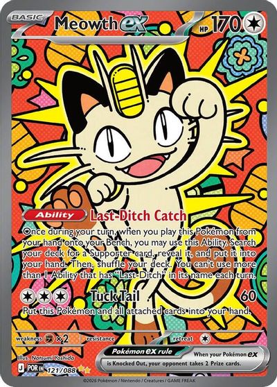 Meowth ex - 121/088 card art