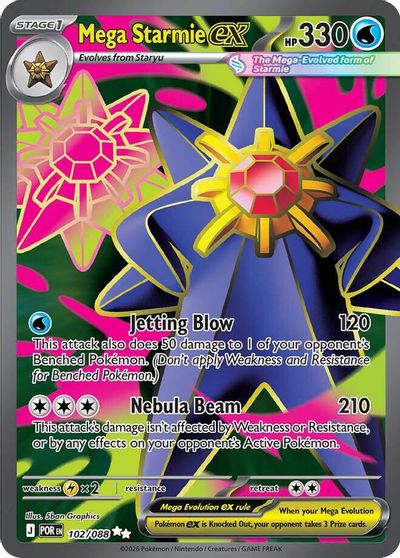 Mega Starmie ex - 102/088 card art
