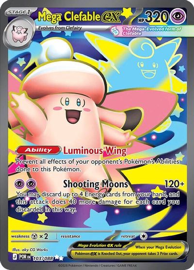 Mega Clefable ex - 103/088 card art
