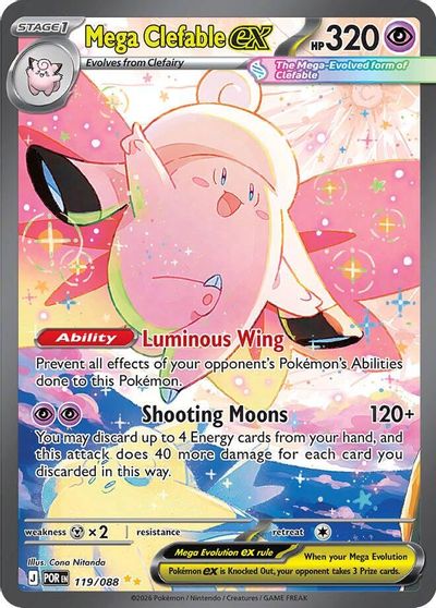 Mega Clefable ex - 119/088 card art