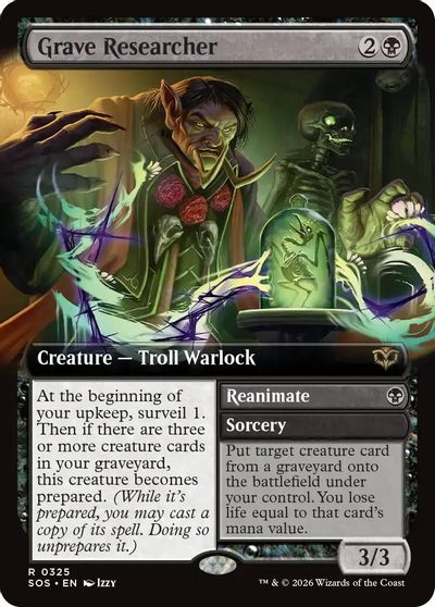Grave Researcher (Extended Art) card art