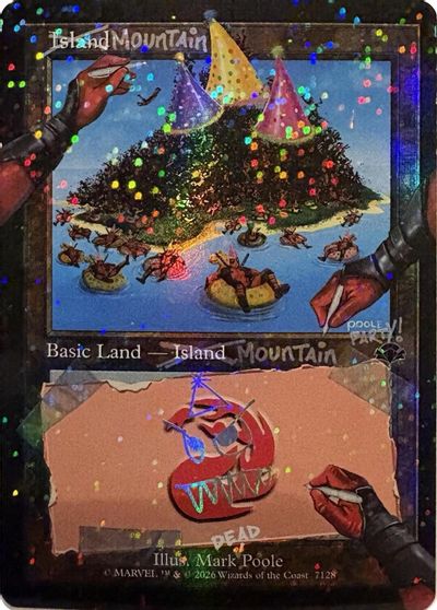 Mountain (7128) (Pool Party Foil) card art