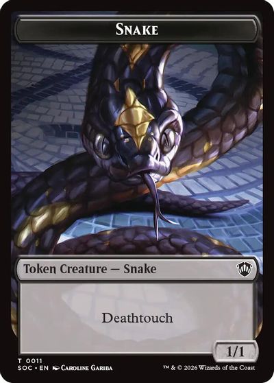 Snake // Zombie Double-Sided Token card art