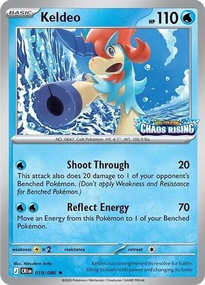 Keldeo - 019/086 (Chaos Rising Stamped) card art
