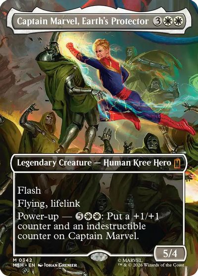Captain Marvel, Earth's Protector (Borderless) (0342) card art