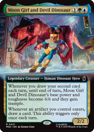 Moon Girl and Devil Dinosaur (Extended Art) card art