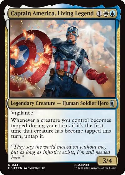 Captain America, Living Legend (Surge Foil) card art