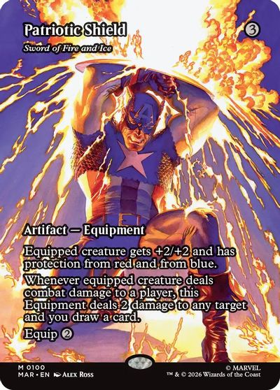 Patriotic Shield - Sword of Fire and Ice (Borderless) card art