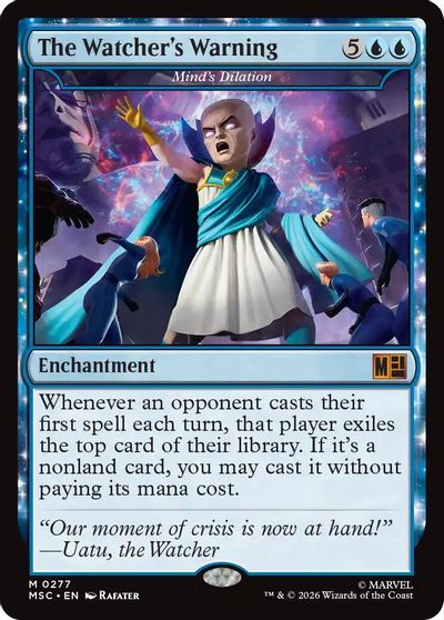 The Watcher's Warning - Mind's Dilation (Surge Foil) card art