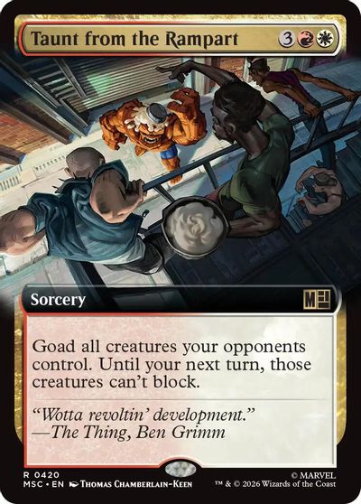 Taunt from the Rampart (Extended Art) card art