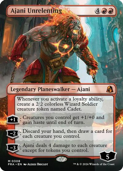 Ajani Unrelenting (Borderless) card art