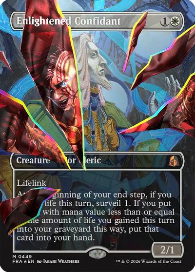 Enlightened Confidant (Borderless) (Facet Foil) card art