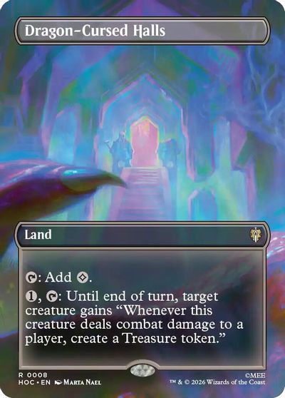 Dragon-Cursed Halls (Borderless) card art