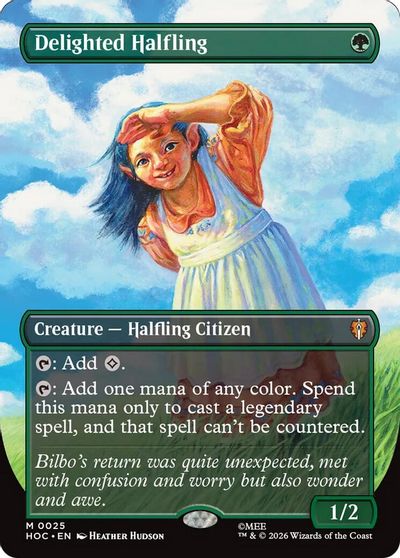 Delighted Halfling (Borderless) card art