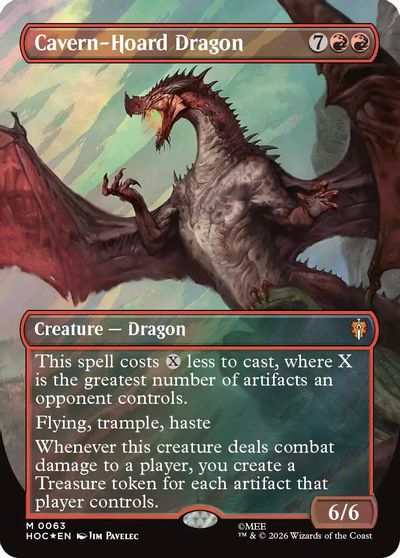 Cavern-Hoard Dragon (Borderless) (Surge Foil) card art