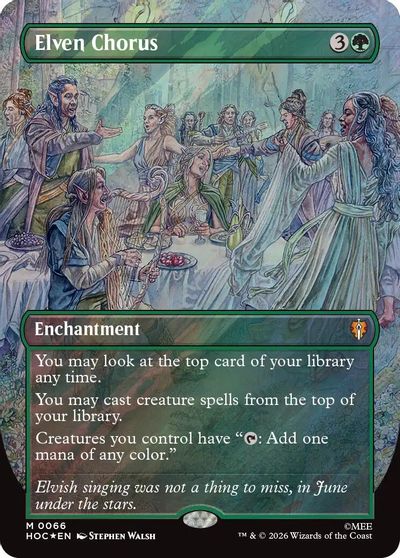 Elven Chorus (Borderless) (Surge Foil) card art