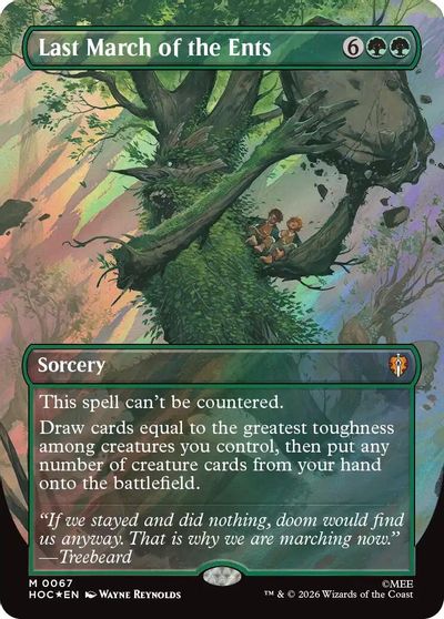 Last March of the Ents (Borderless) (Surge Foil) card art