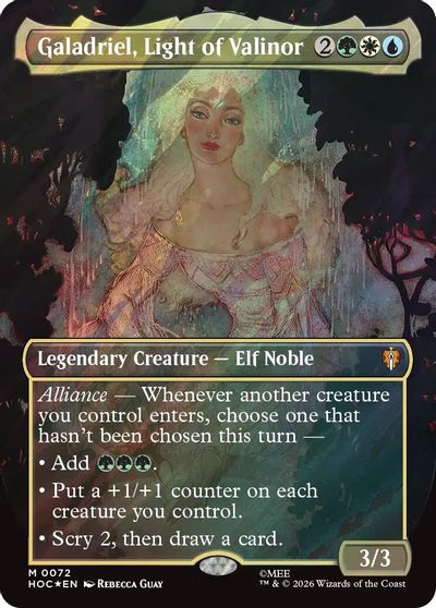 Galadriel, Light of Valinor (Borderless) (Surge Foil) card art