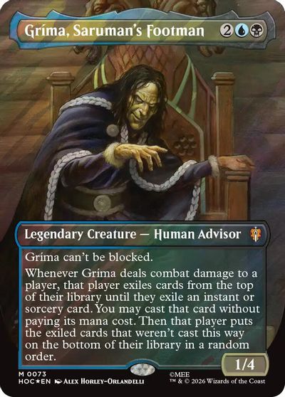 Grima, Saruman's Footman (Borderless) (Surge Foil) card art