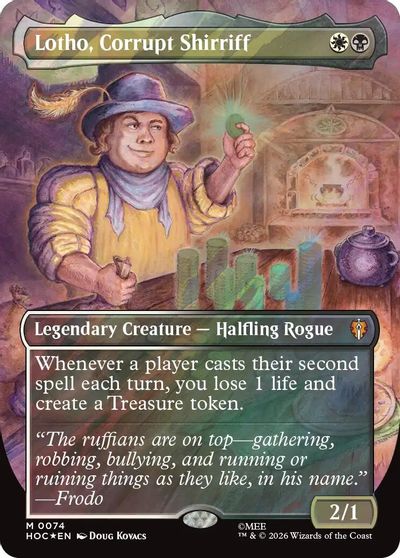 Lotho, Corrupt Shirriff (Borderless) (Surge Foil) card art