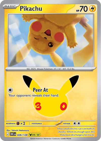 Pikachu - 026/128 card art